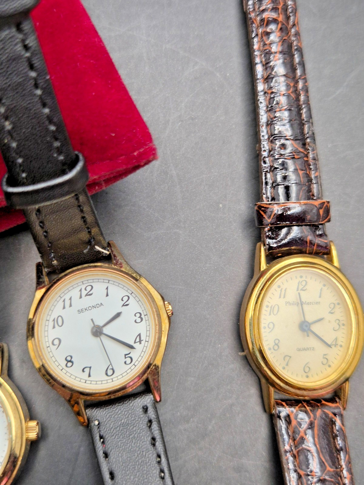 Job Lot Bundle 5x Vintage & Later Women’s Gold Tone Two Strap Watches-WORKING