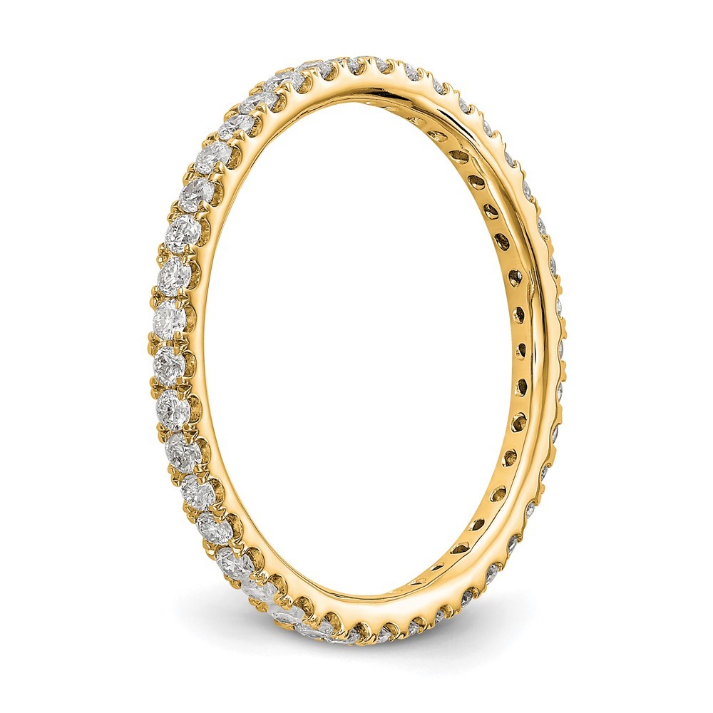 14K Yellow Gold 1/2 Ct Lab Grown Diamond Complete Eternity Band Ring Size 7