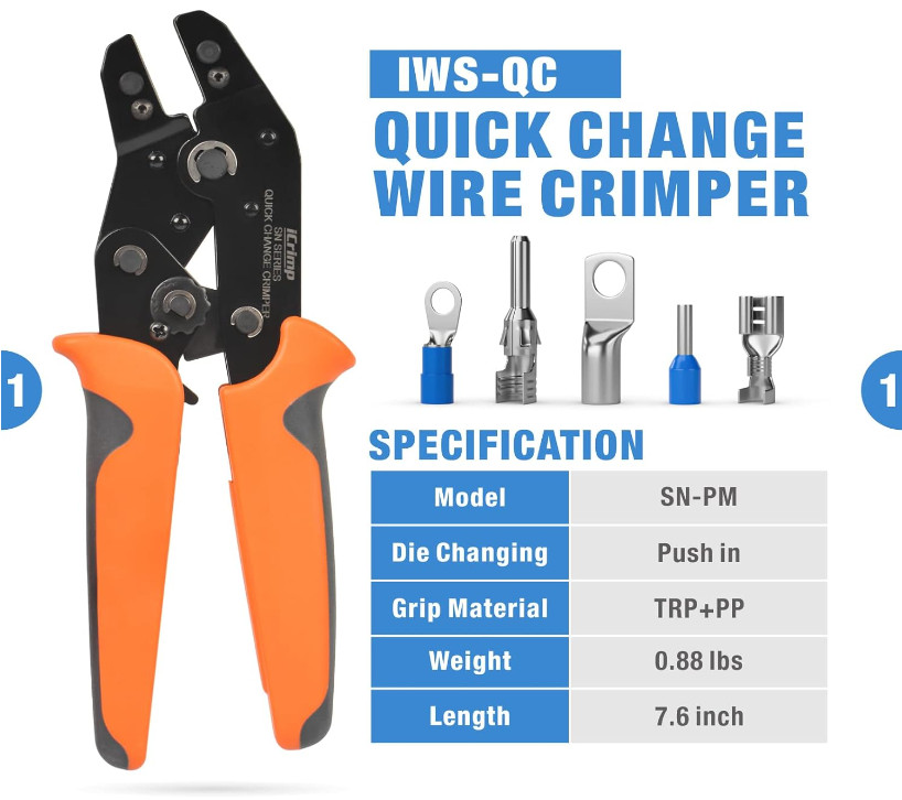 Ratcheting Crimper Hand Tool Wire Terminal Crimping Dupont Connector Open Barrel