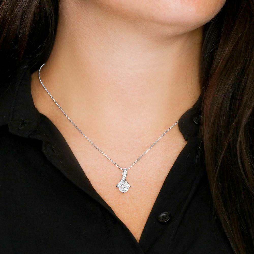 To My Wife Necklace Anniversary Gift CZ Pendant Gift For Her, I Promise To Be!
