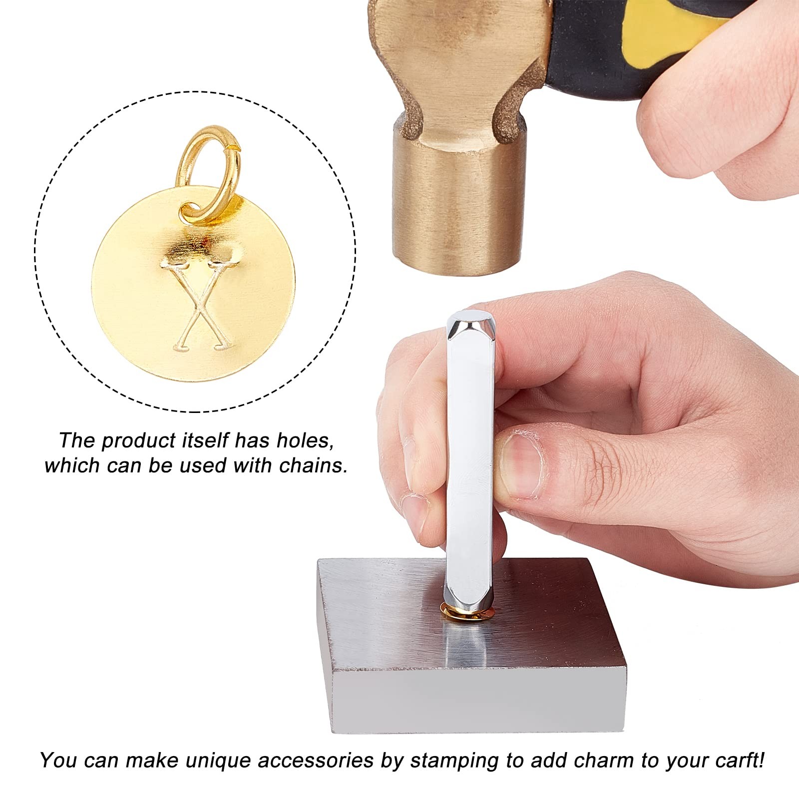 SUPERFINDINGS 100Pcs Brass Stamping 12mm (diameter), 0.25mm (thickness), Gold