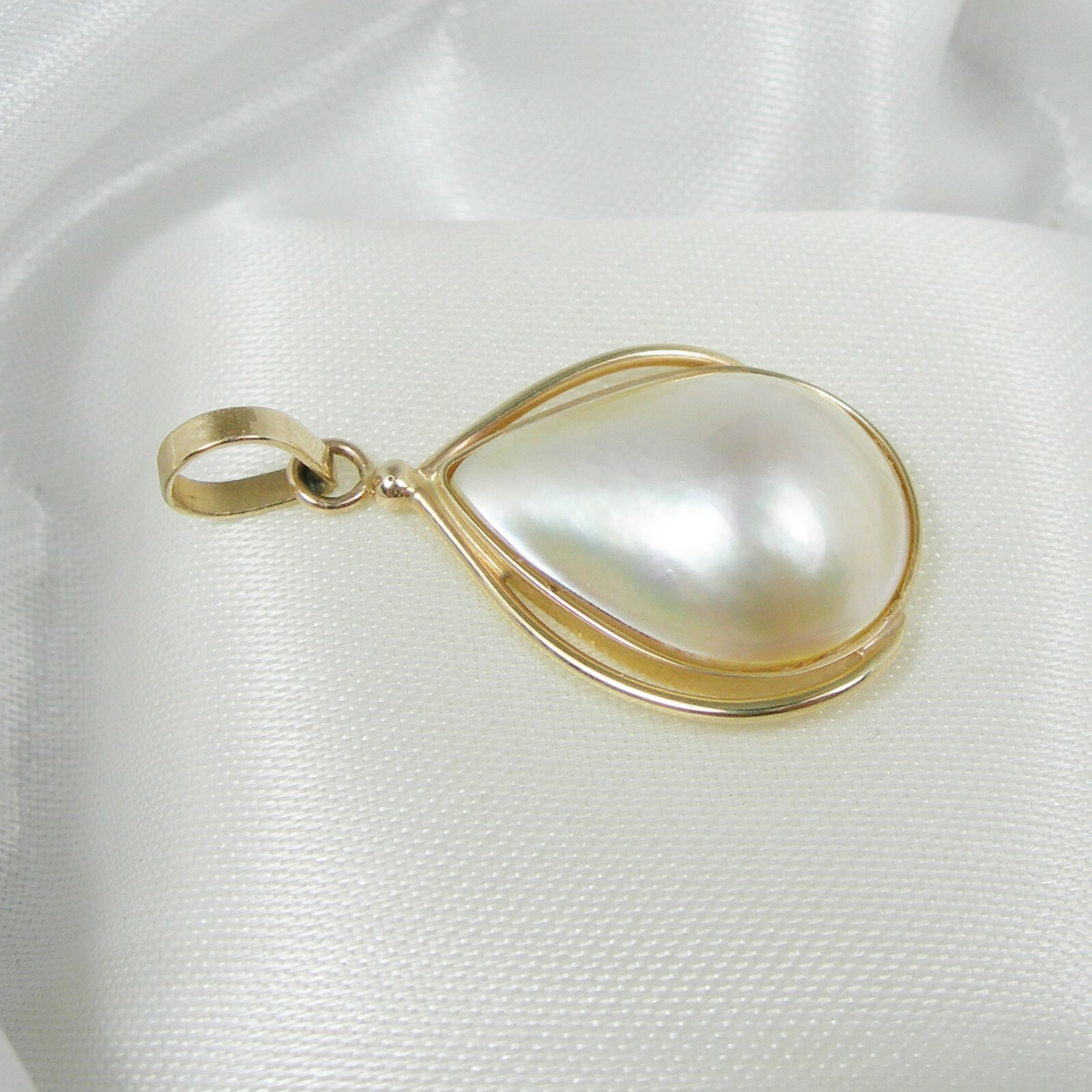 17×13 18×14 mm Teardrop Australian Mabe Pearl Pendant Genuine 375 9k Yellow Gold
