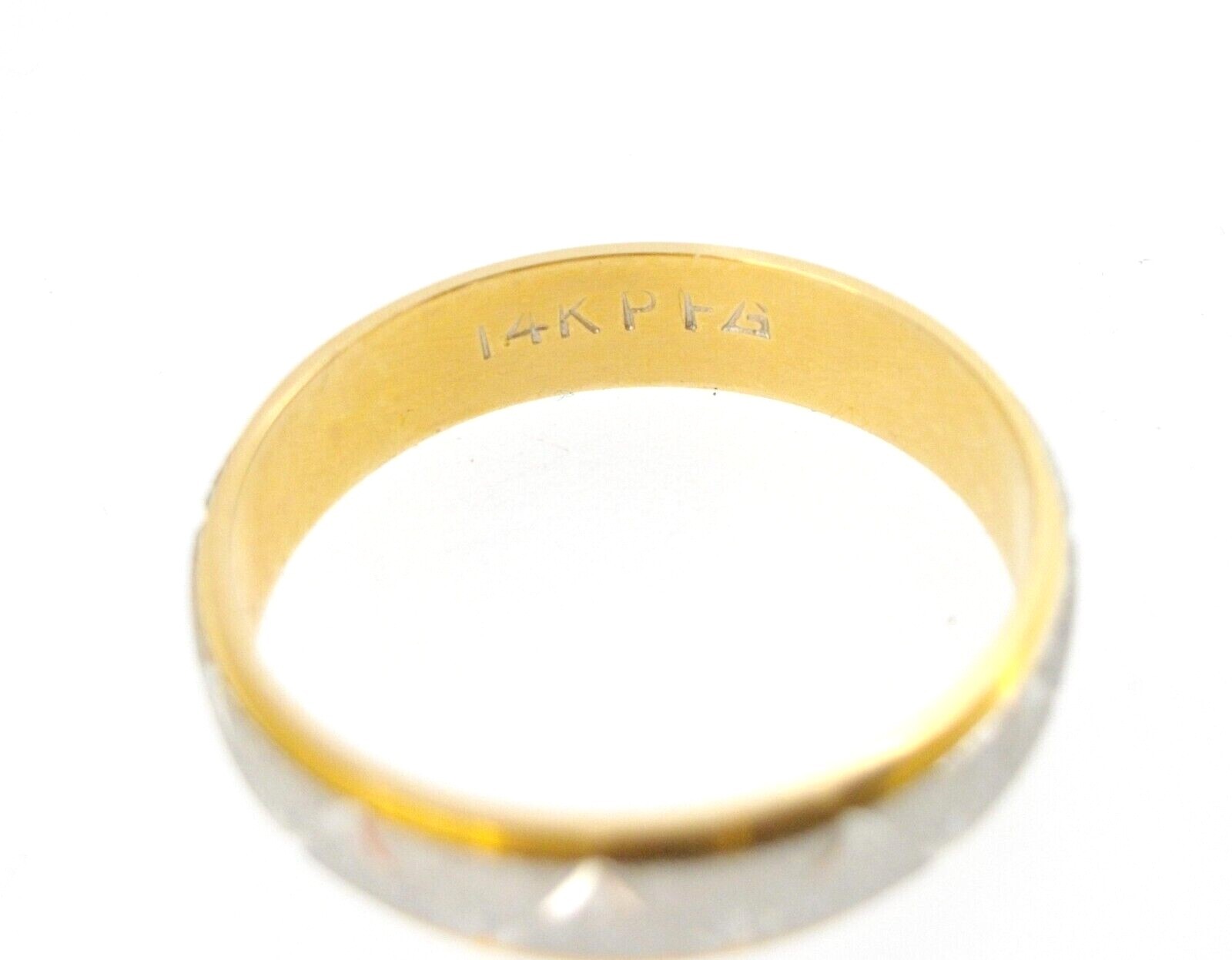 Ring Goldman 14K Two-tone Gold Yellow White 5 mm Wedding Band size 6