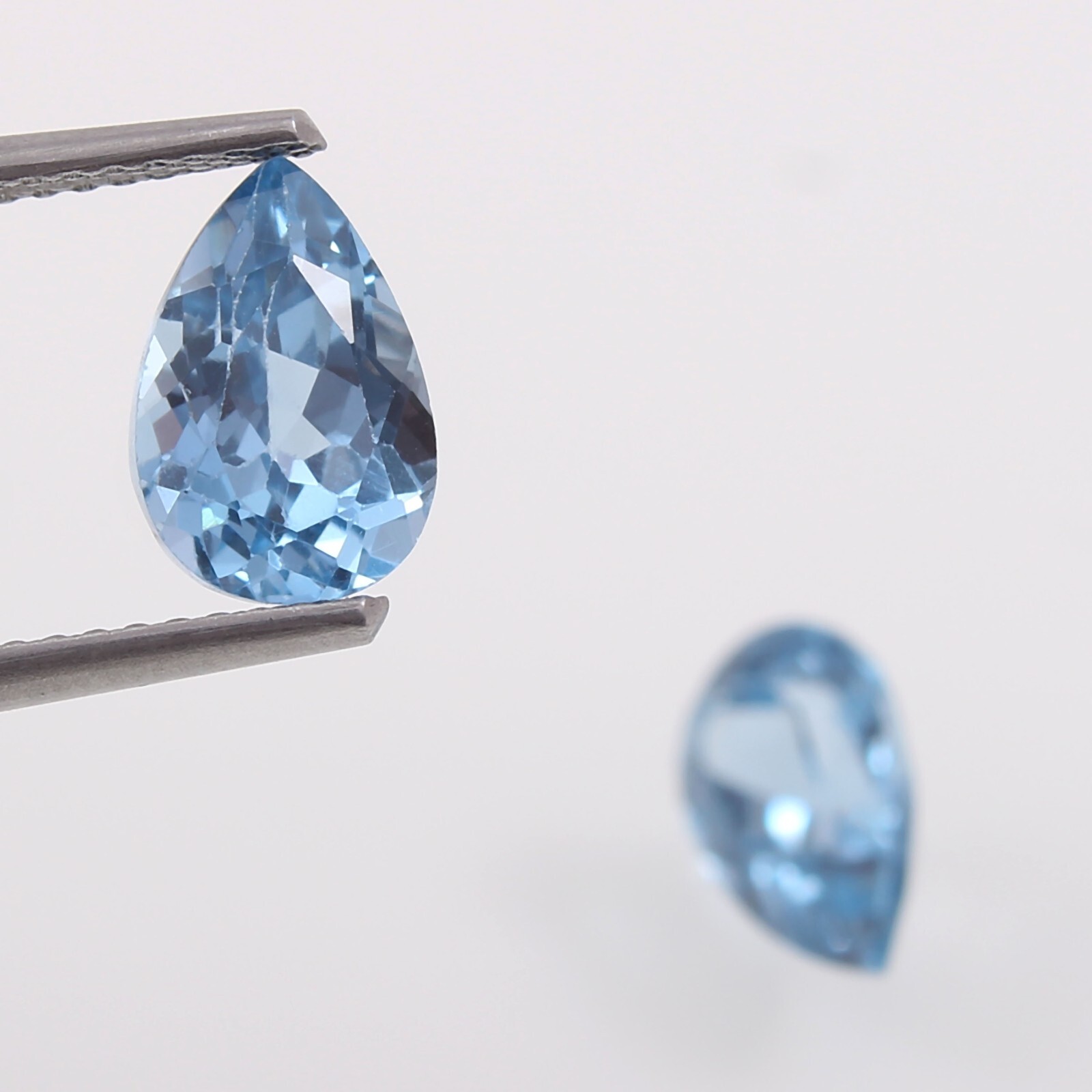AAA Natural Brazilian Aquamarine Loose Pear Gemstone Cut Matched Pair 9×7 MM
