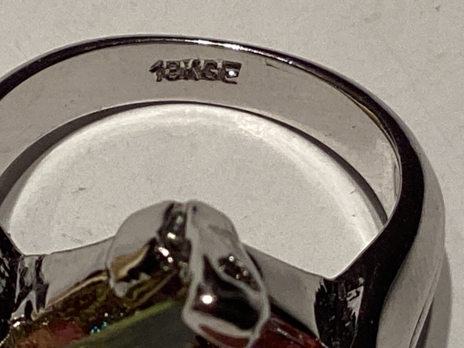 Multicolor Gemstone Ring and Matching Pendant in White Gold