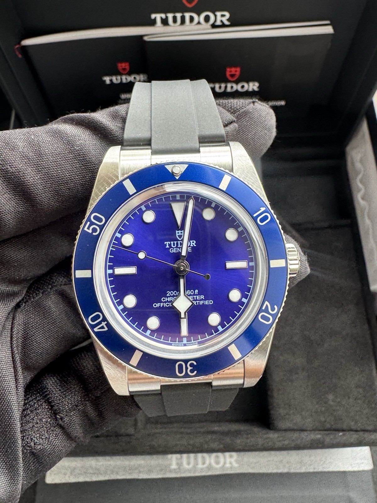 2026 Tudor Black Bay 54 Steel Blue 37mm Rubber Watch Unworn M79000B-0002