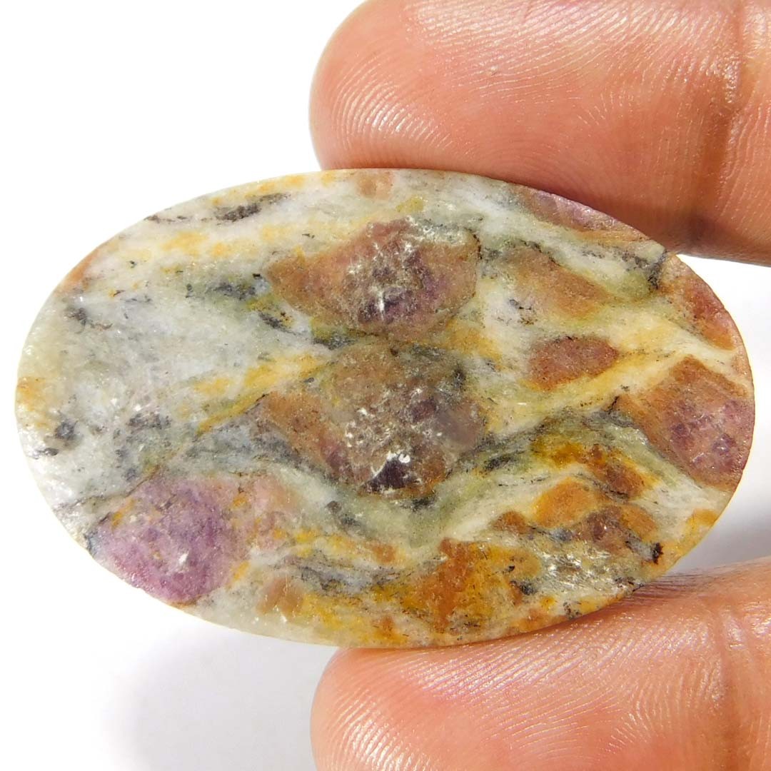 Natural Ruby in Fuchsite 58.85Cts Oval Cabochon Loose Gemstone
