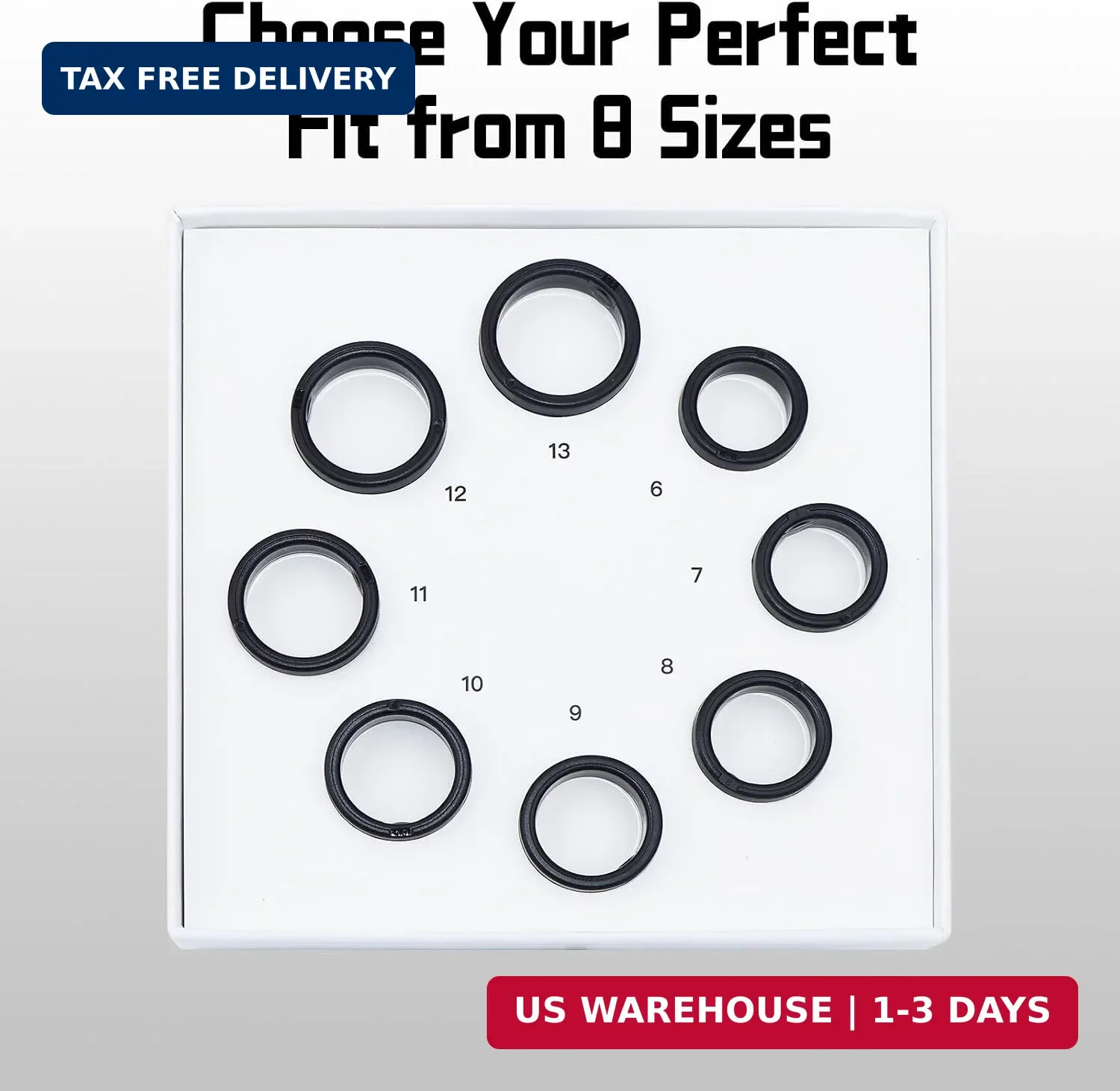 Smart Ring Sizing Kit – 8 Sizes (6-13) for Men & Women – Accurate Measurement To