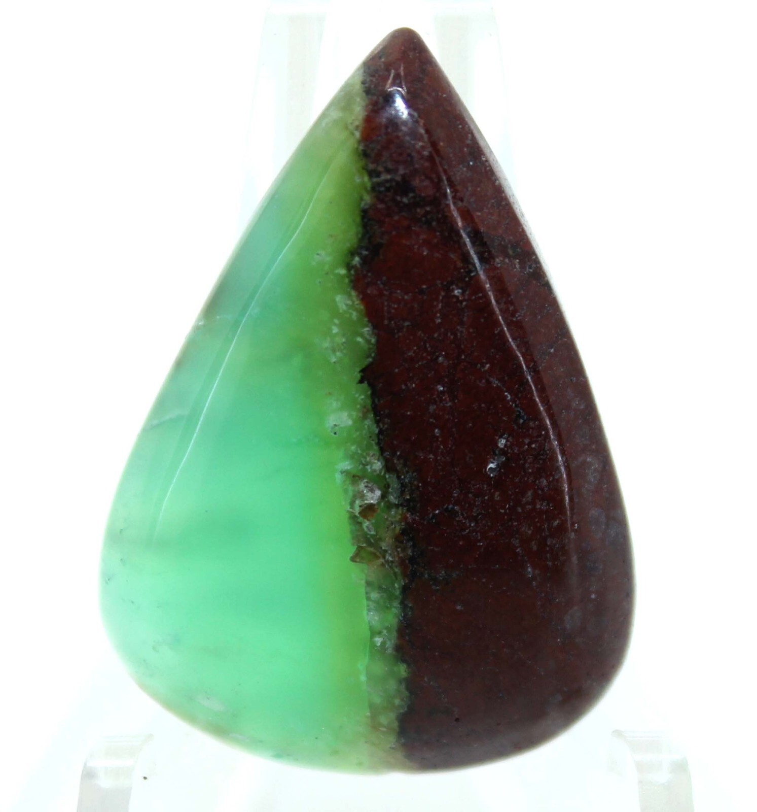 27.20 Cts Best Bio Chrysoprase Gemstone Pear Cabochon Loose Gemstone 29x21x6