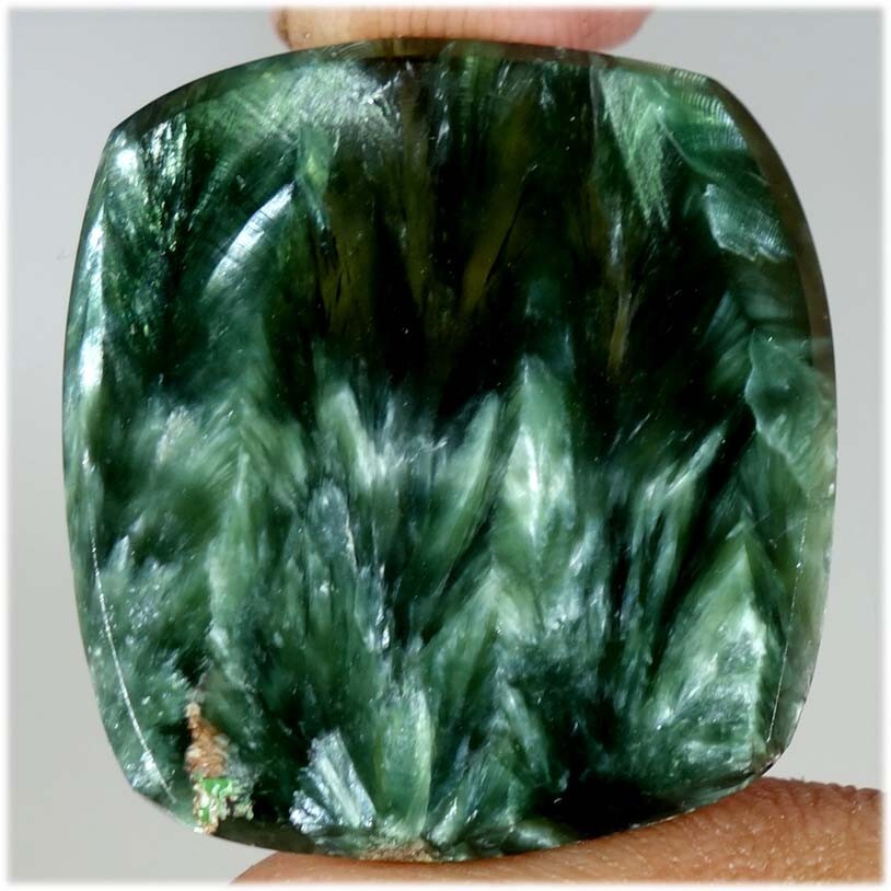 22.85 Cts Natural Cushion Cabochon Green Seraphinite Chakra Healing Pendant Gems