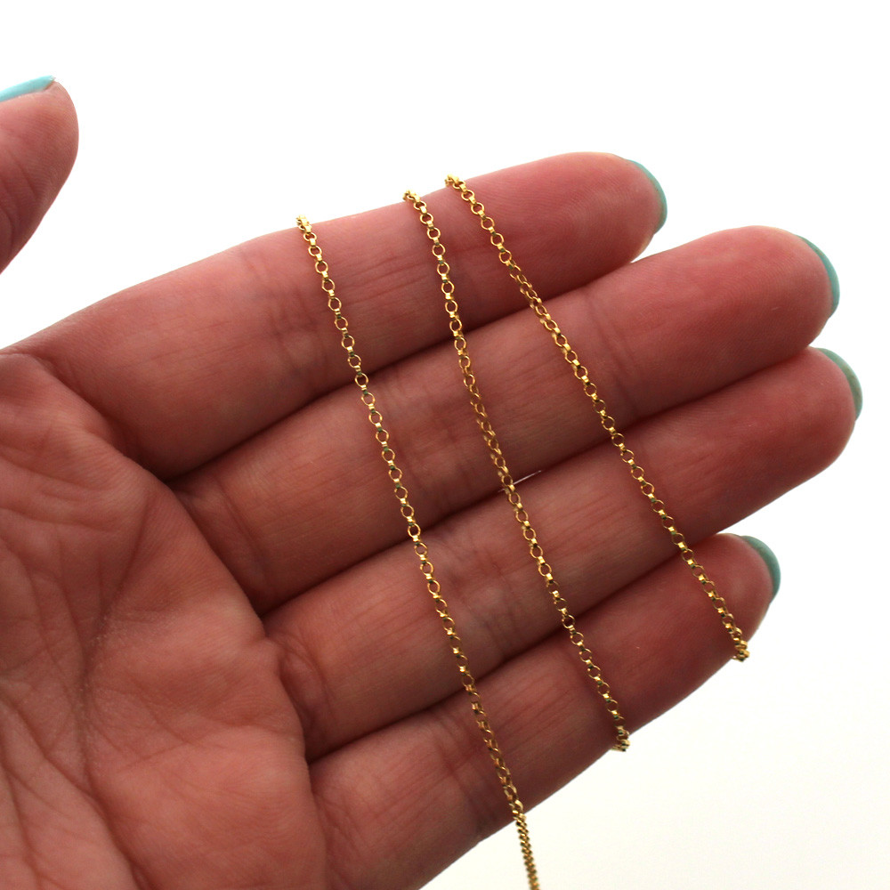 1/20 14K Gold Filled-Tiny Rolo Chain 1mm Unfinished Bulk Chain
