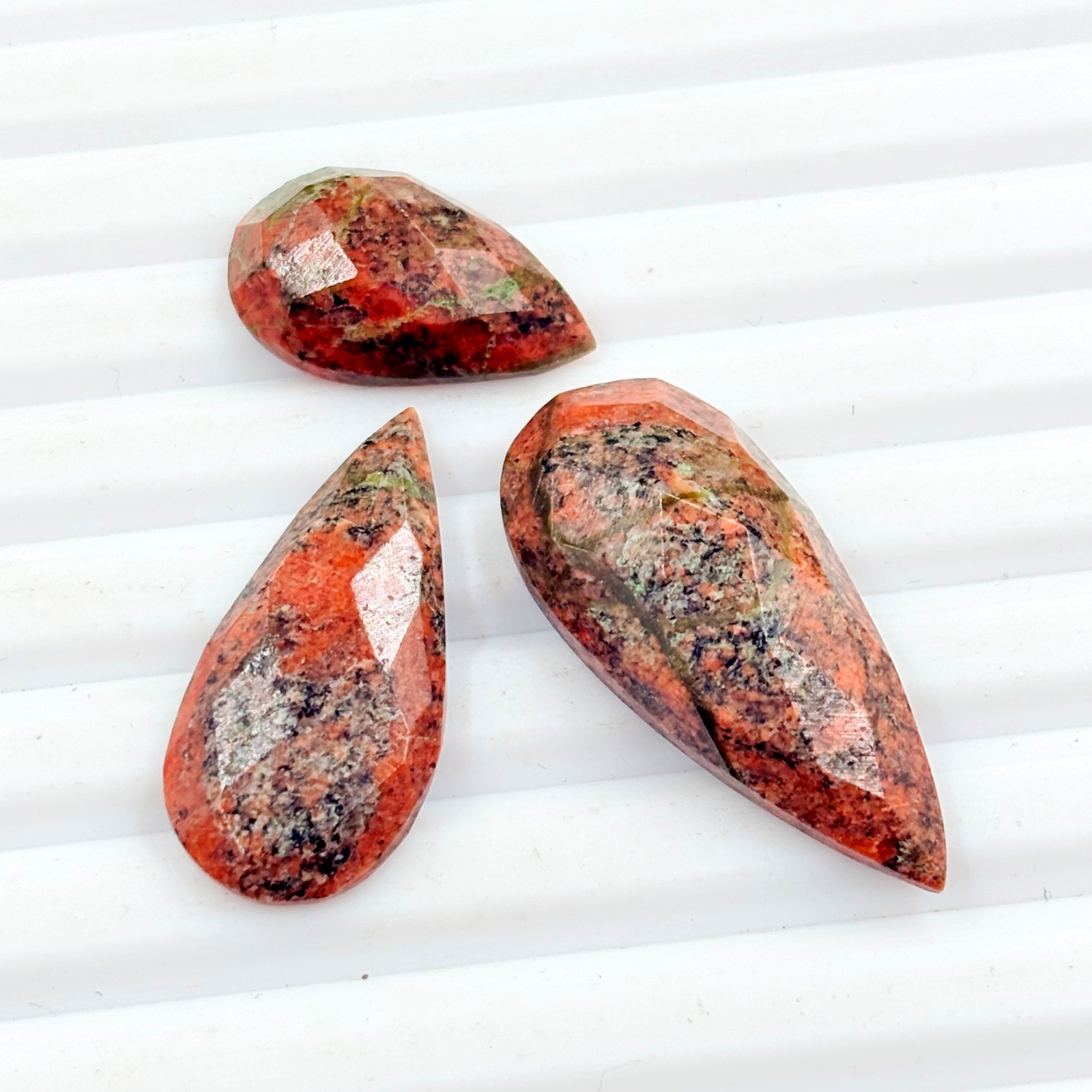 31 Carat Natural Faceted Unaite Jasper Loose Polished Gemstone – H-43