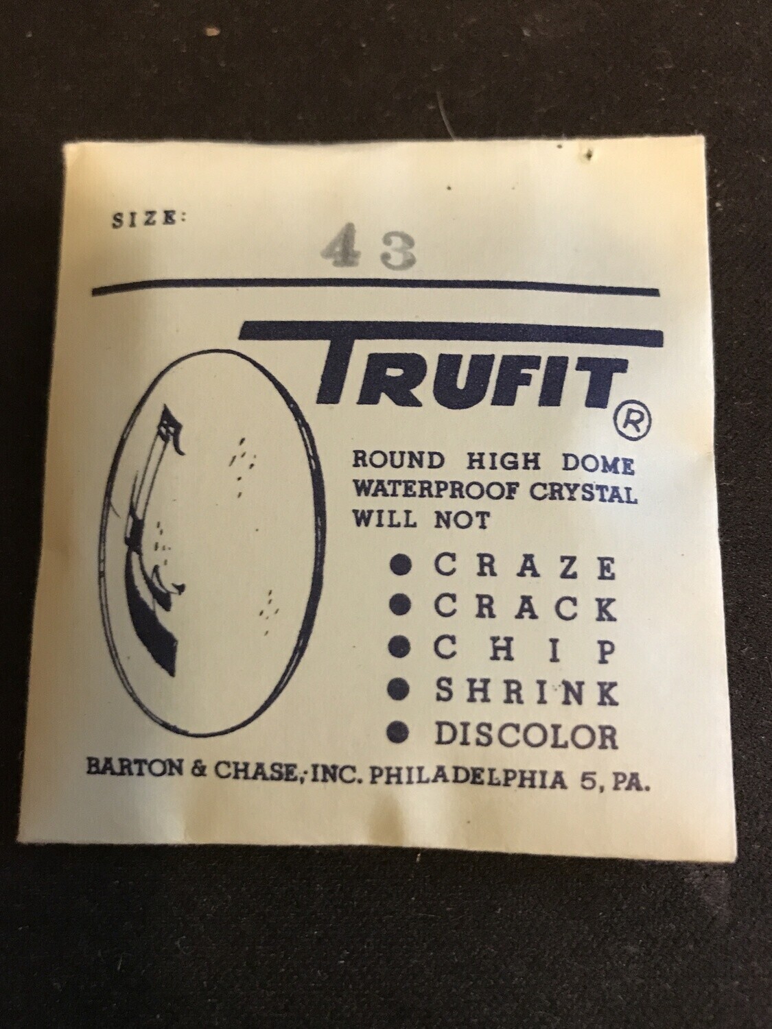 Trufit Round High Dome Crystal #43 – 40.0 mm – New