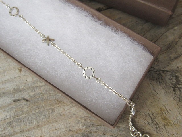 NEW SILPADA A2173 Sterling Silver X0 Hugs & Kisses Ankle Bracelet 9.5in A 2173