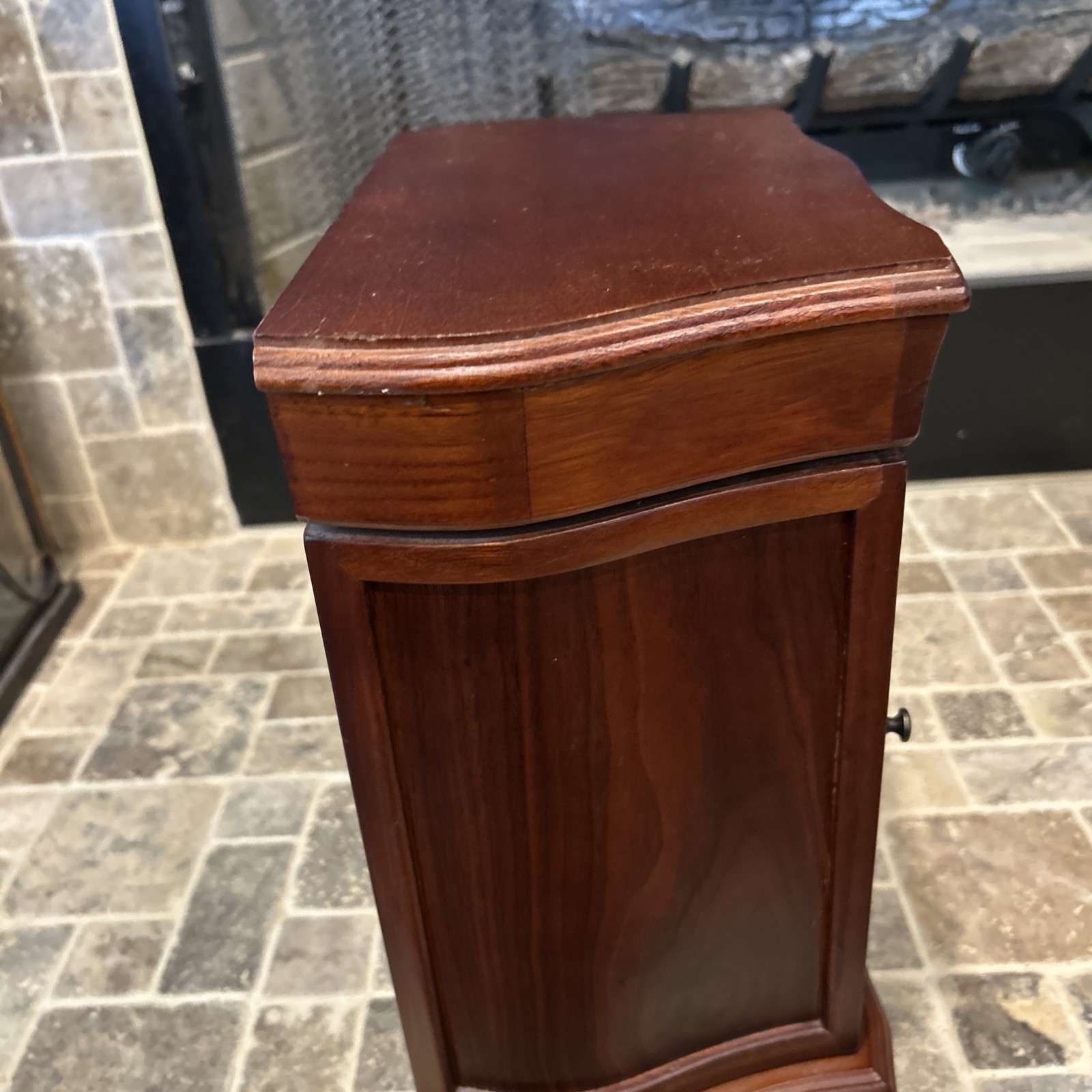 Vintage Solid Wood Jewelry Cabinet – Table Top Armoire 14”x13”x7”