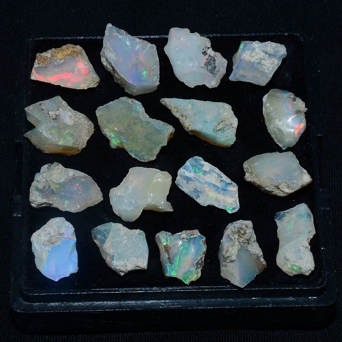 17 Pcs Natural Ethiopian Opal Rough Lot Top Grade Play Of Colors Loose Gemstones