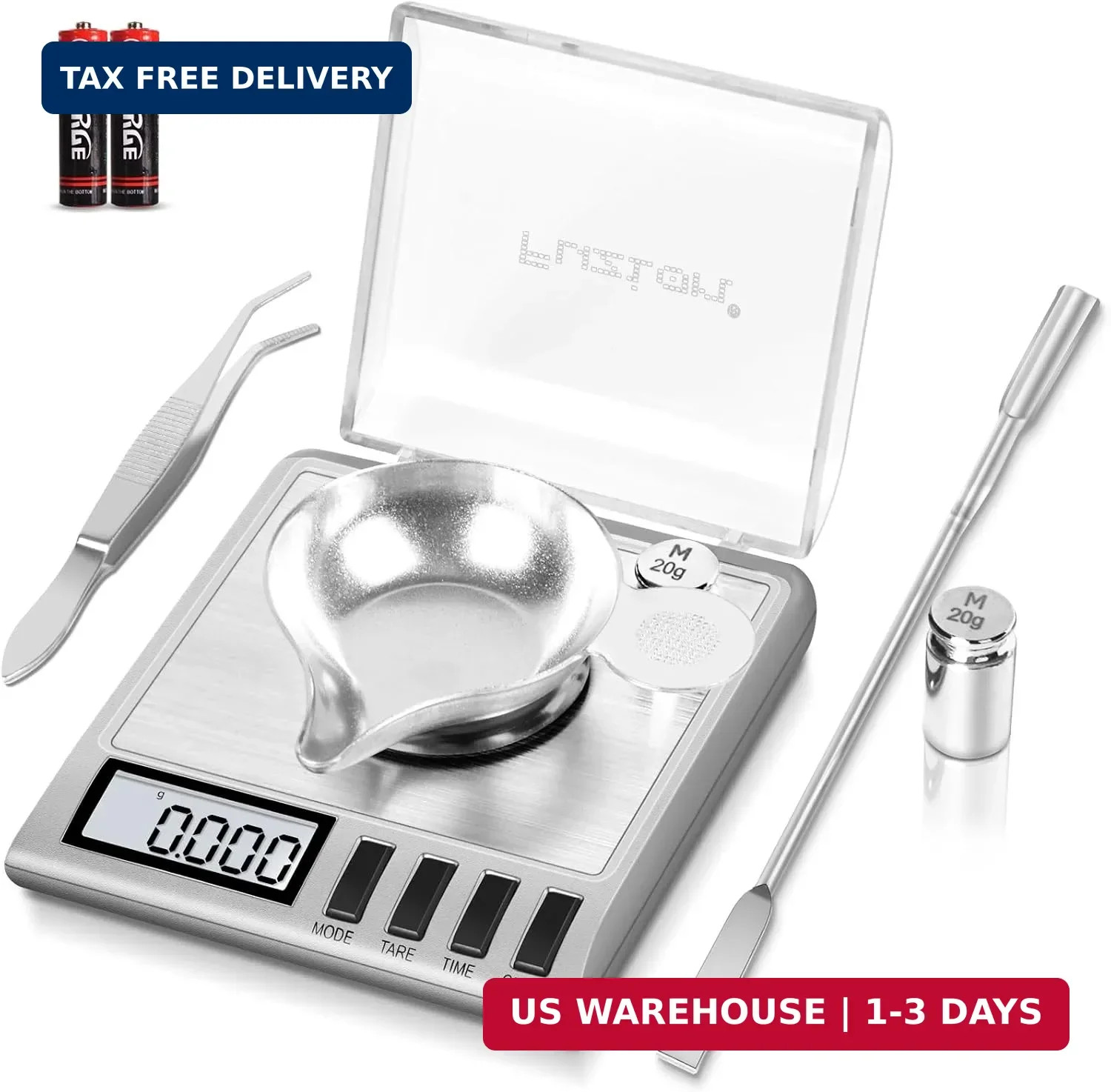 Fuzion Milligram Scale, 50g/0.001g Digital Milligram Scale with Calibration Weig