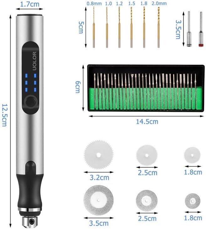 USB Rechargeable Engraving Pen 42 Bits Cordless Mini Rotary Tool Etching
