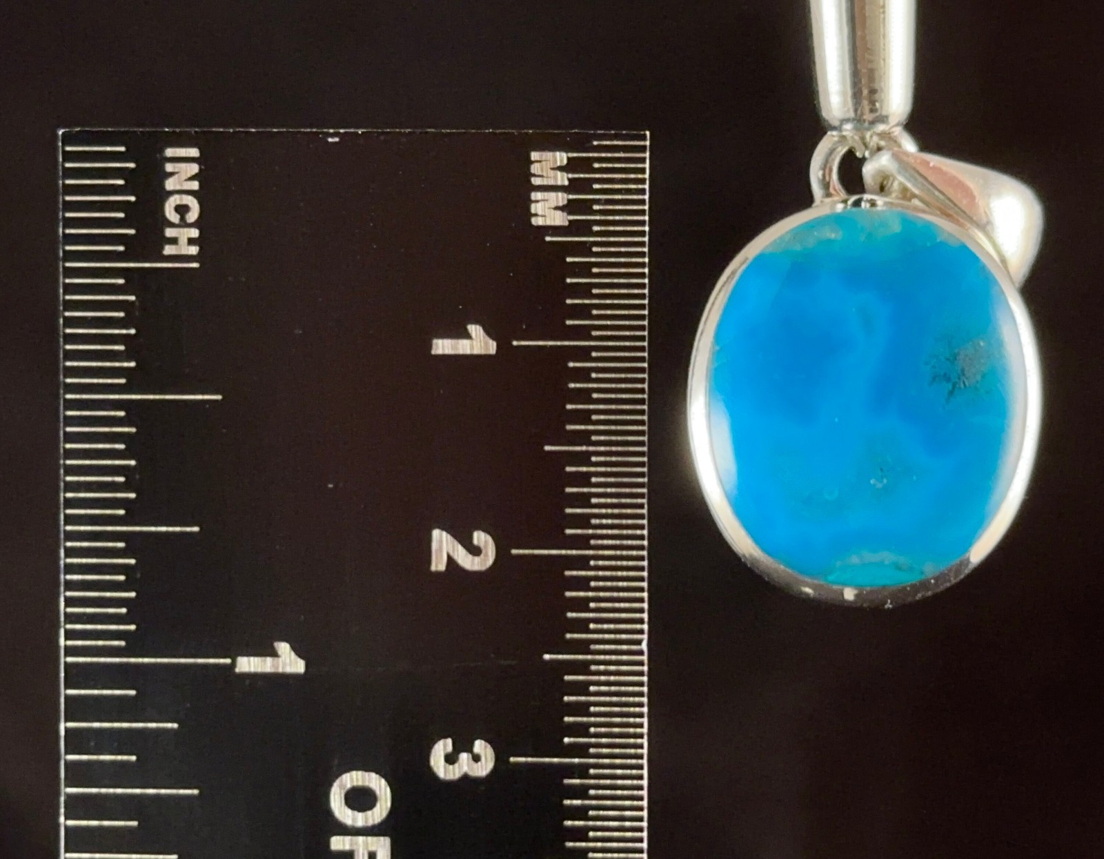 CHRYSOCOLLA Crystal Pendant – Gem Silica Blue Chalcedony, Sterling Silver 54460