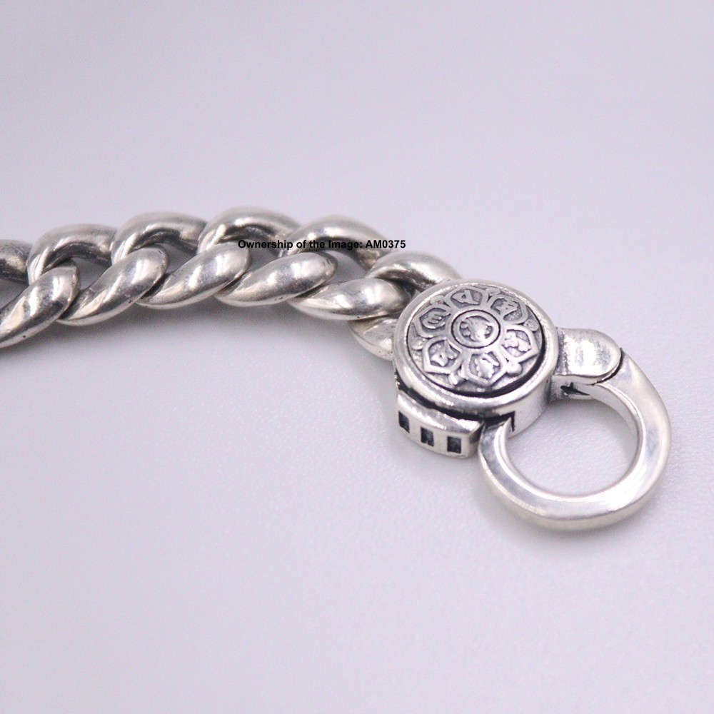 Pure 925 Sterling Silver Women Men Bracelet 9mm Curb Cuban Link Chain 8.26inch