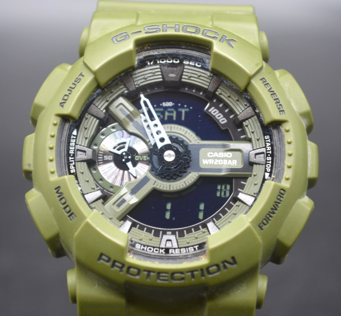 Casio G-Shock 50mm Men’s Green Watch GA-110LP *Pre-owned* FREE SHIPPING