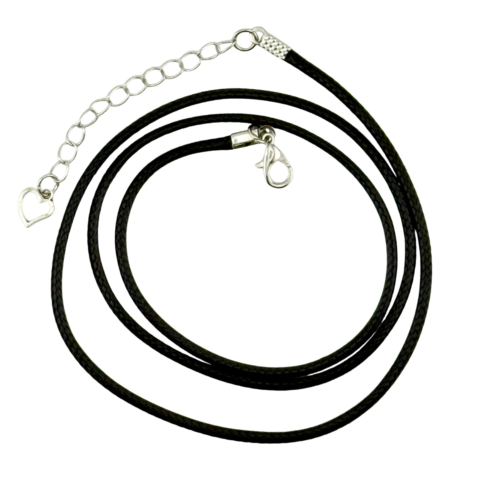Handmade Pendant Necklace “Frosty Lake” Black Bezel Black Cord