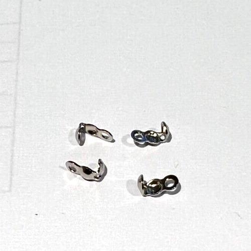 80X BOTTOM CLAMP-ON BEADS TIPS BRASS CORD END KNOT COVER CLAMSHELL