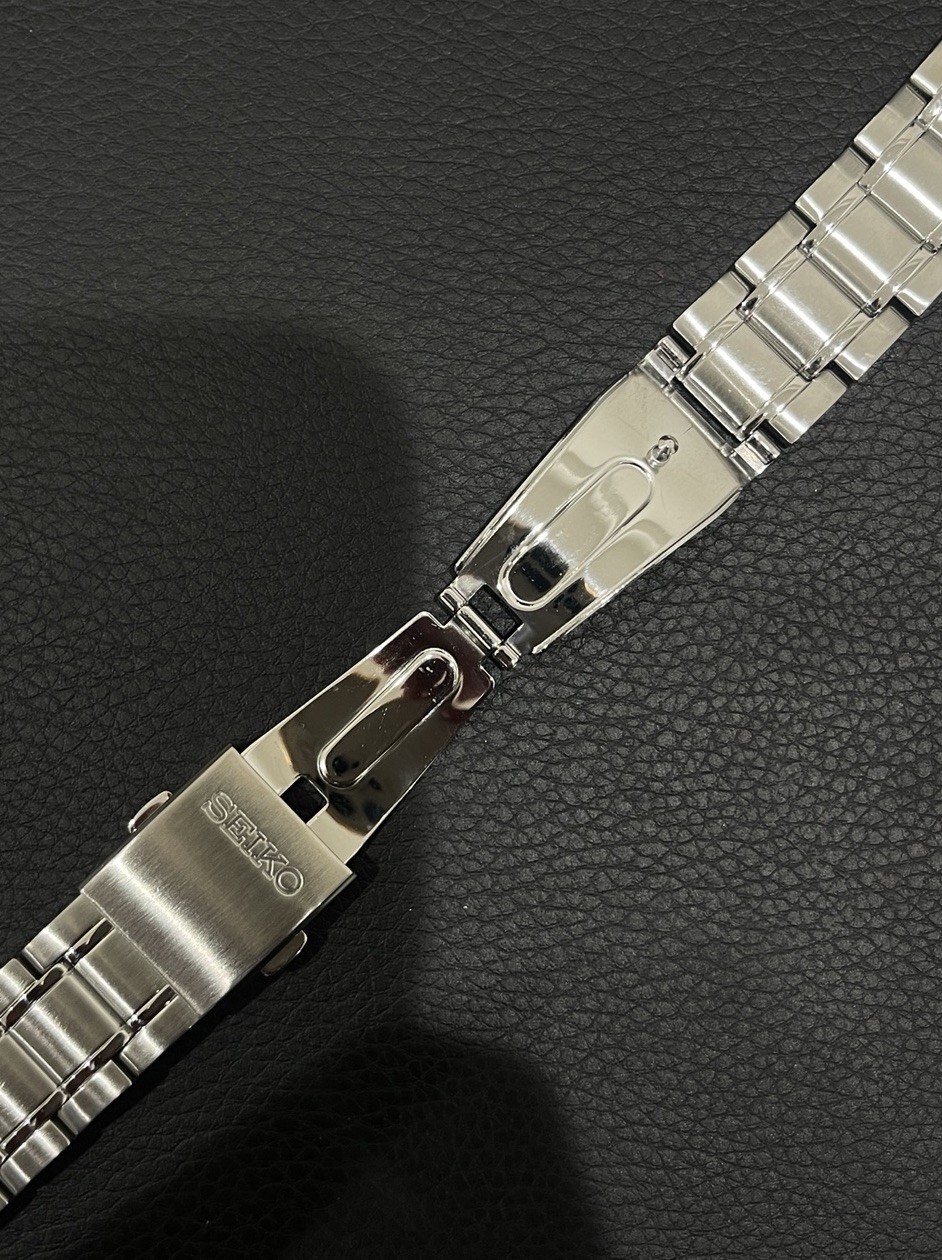 Seiko Watch Band Stainless Steel Link Bracelet Push Button Deployant Clasp