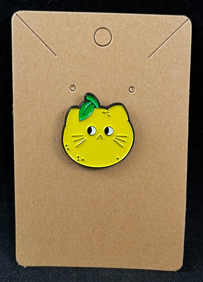 Lemon Cat – Enamel Pin – Novelty – Food – About 1 Inch High