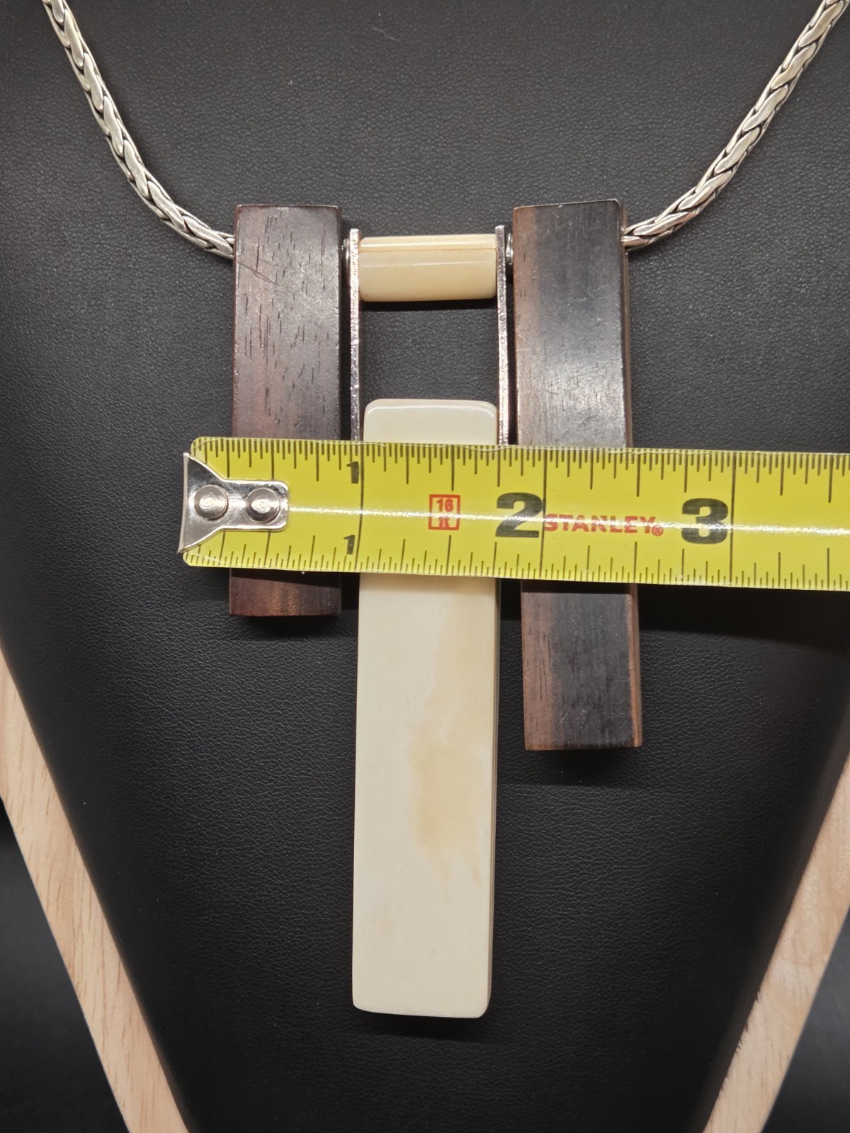 Vtg Original NATURE BIJOUX Wood Bone Bib Necklace DESIGNER JEAN-DANIEL CHRISTIN