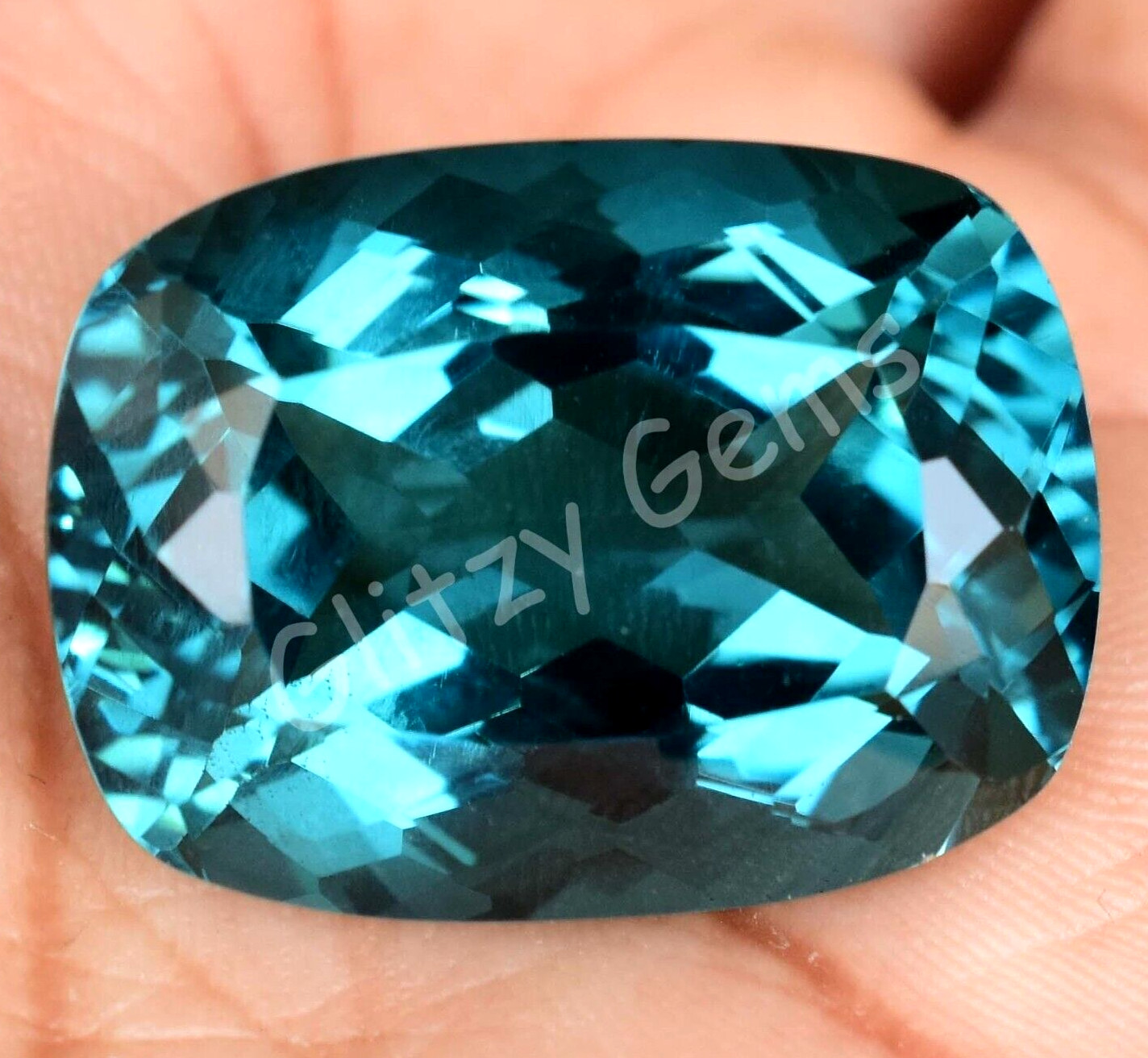 Natural 43.60 Ct Paraiba Tourmaline Greenish Neon Blue Copper Loose Gemstone