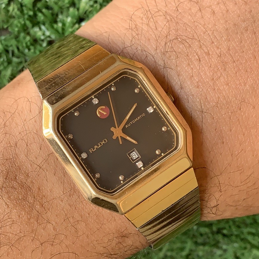 Vintage Rado Automatic Gold-Tone Watch 32mm x 35mm Classic Rectangular Original