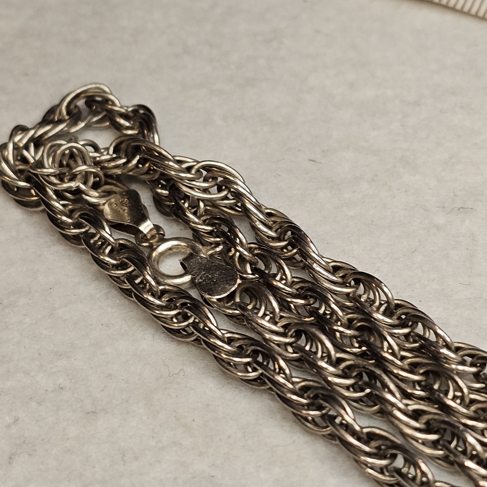 925 Milor Italy Sterling Silver 4.7mm Rope Chain 24” 28g Solid Mens