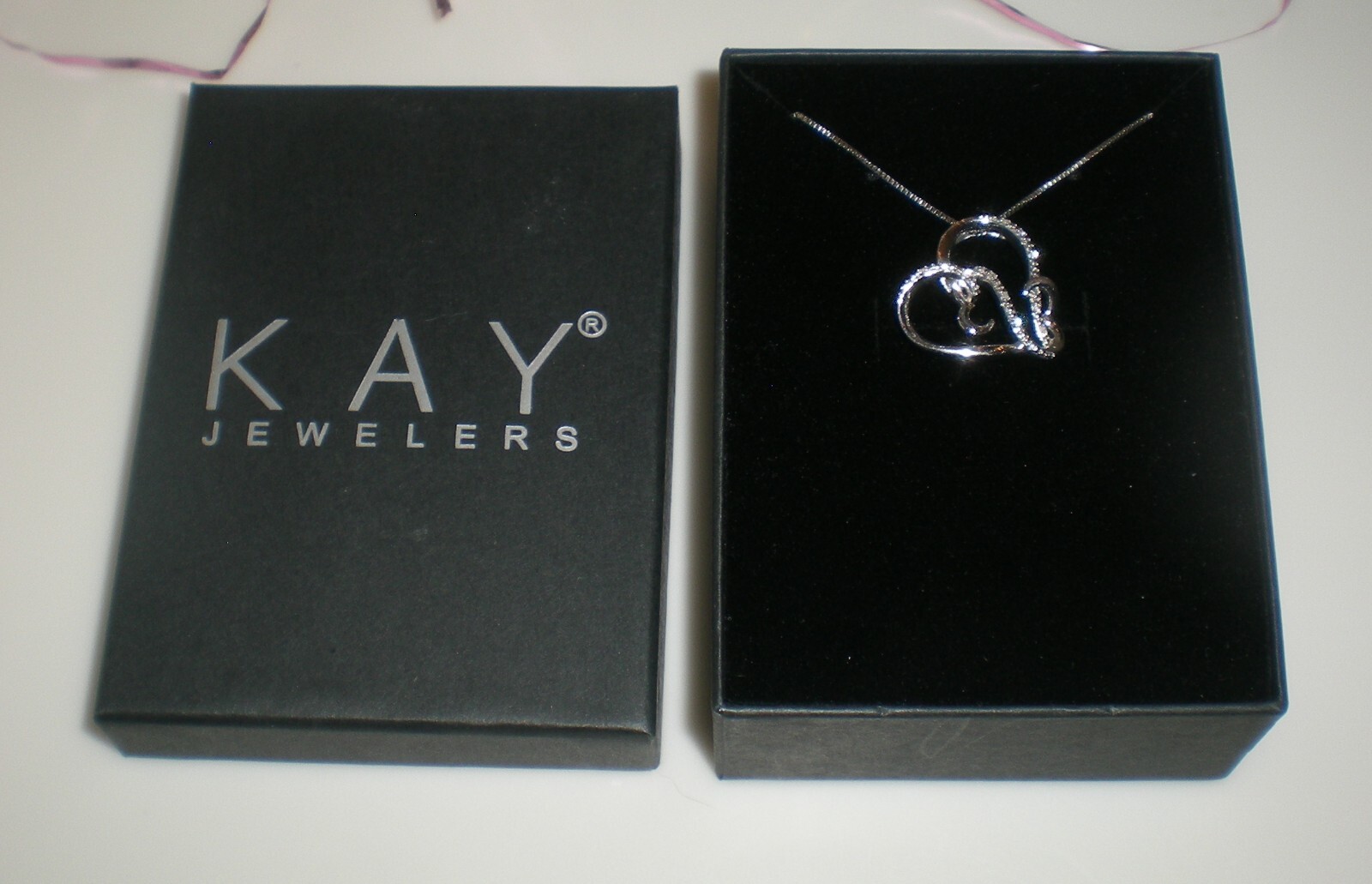 Jane Seymour Open Hearts SS Heart-Shape Diamond Accent Necklace 💎 KAY Jewelers
