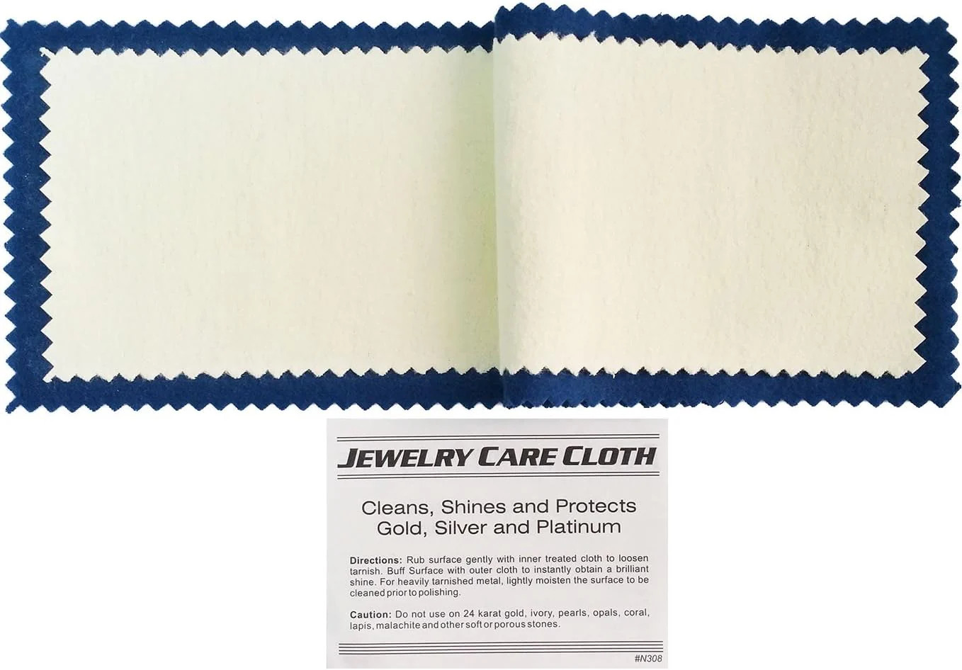 Jewelry Care Polishing Cloth for Silver, Gold, Brass & Jewelry