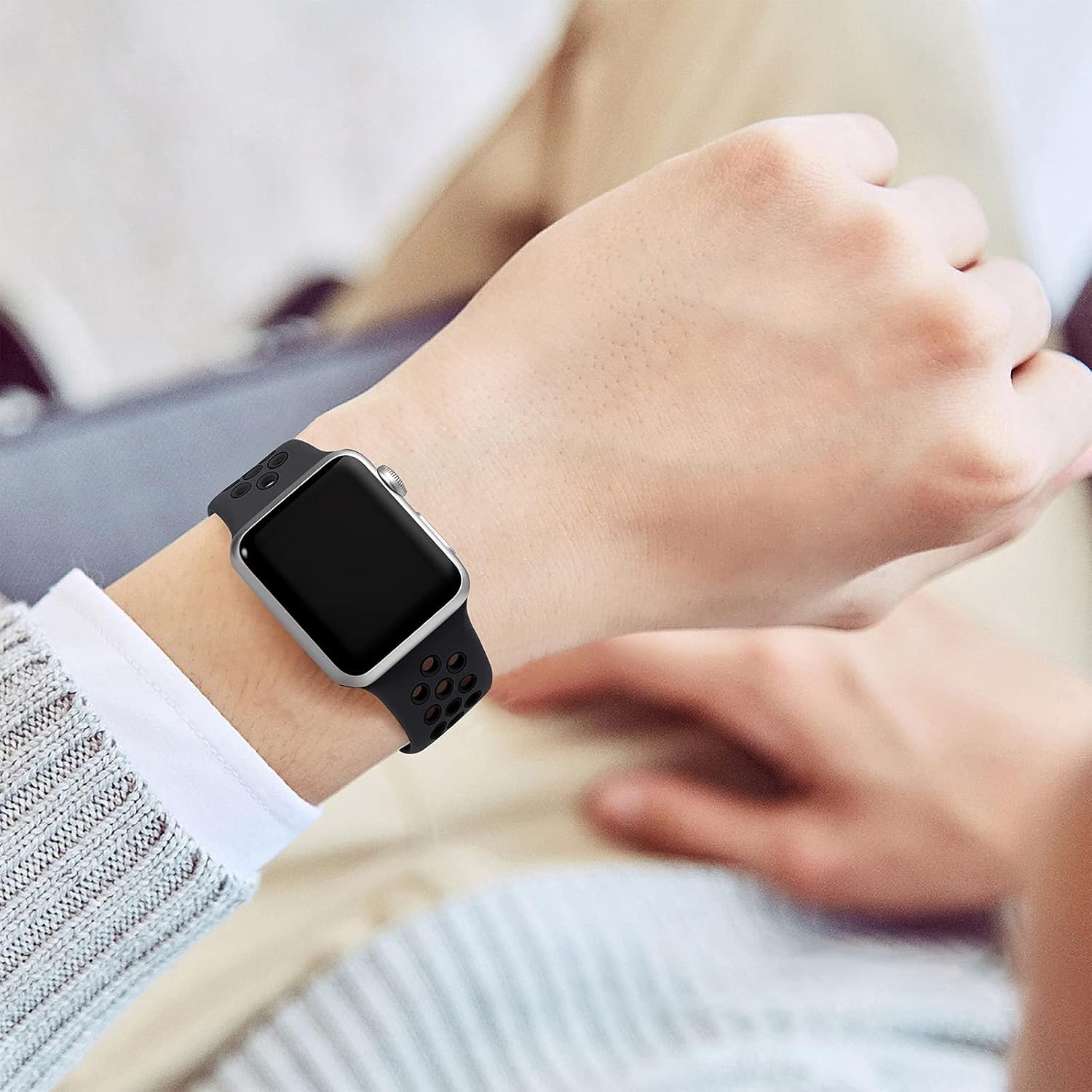 Lerobo Sport Bands 38mm/40mm/41mm/42mm(Series 10) S/M, Anthracite Black