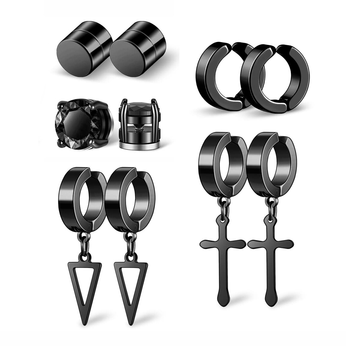 30Pcs Magnetic Stud Earrings for Men Women Stainless Steel Non Pierced Clip on