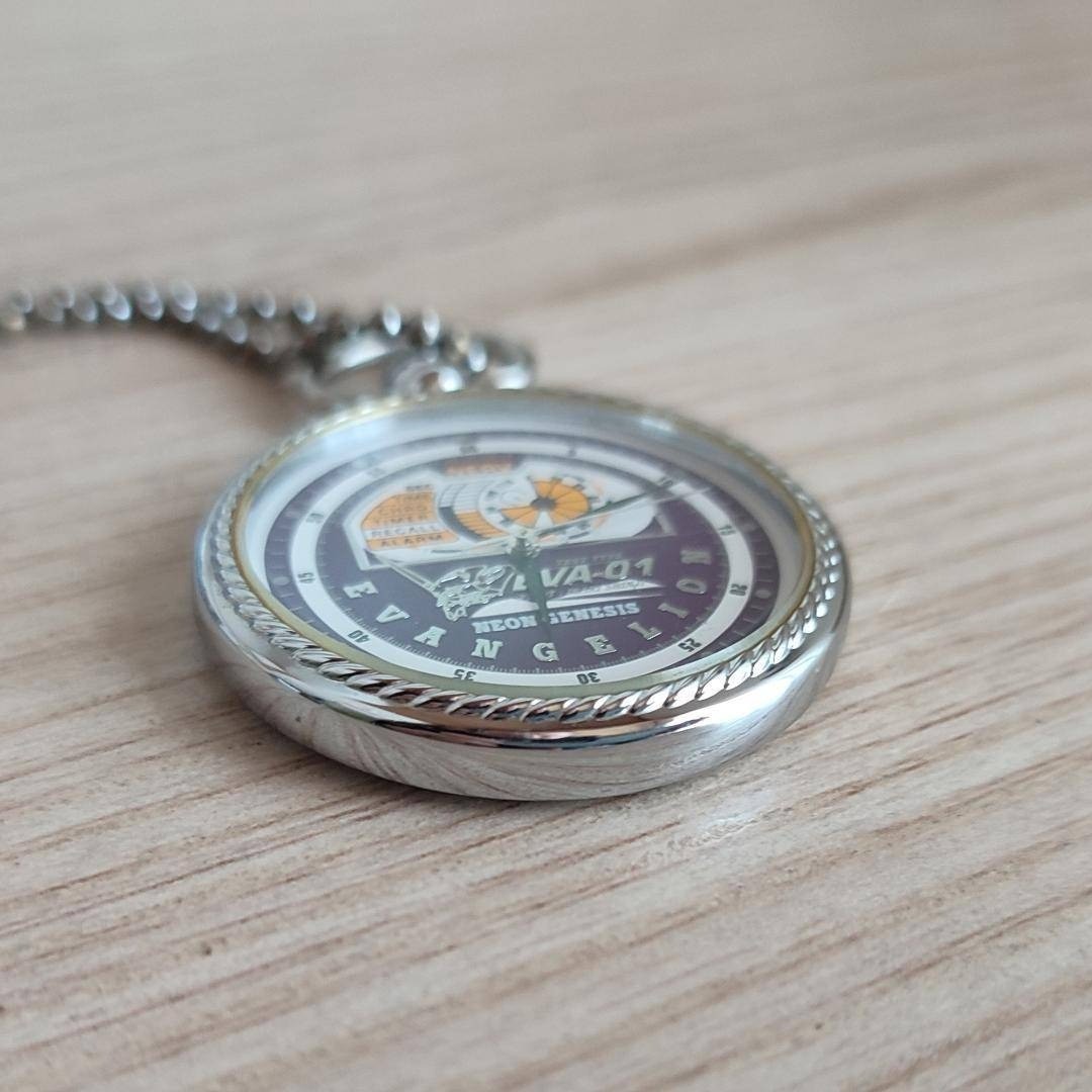 Evangelion EVA Pocket Watch Shinji 1996 Japan Made Used Good Working
