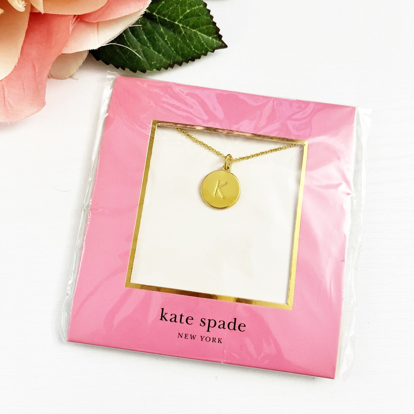 NEW Kate Spade New York Letter “K” 12k Gold-Plated Initial Pendant Necklace