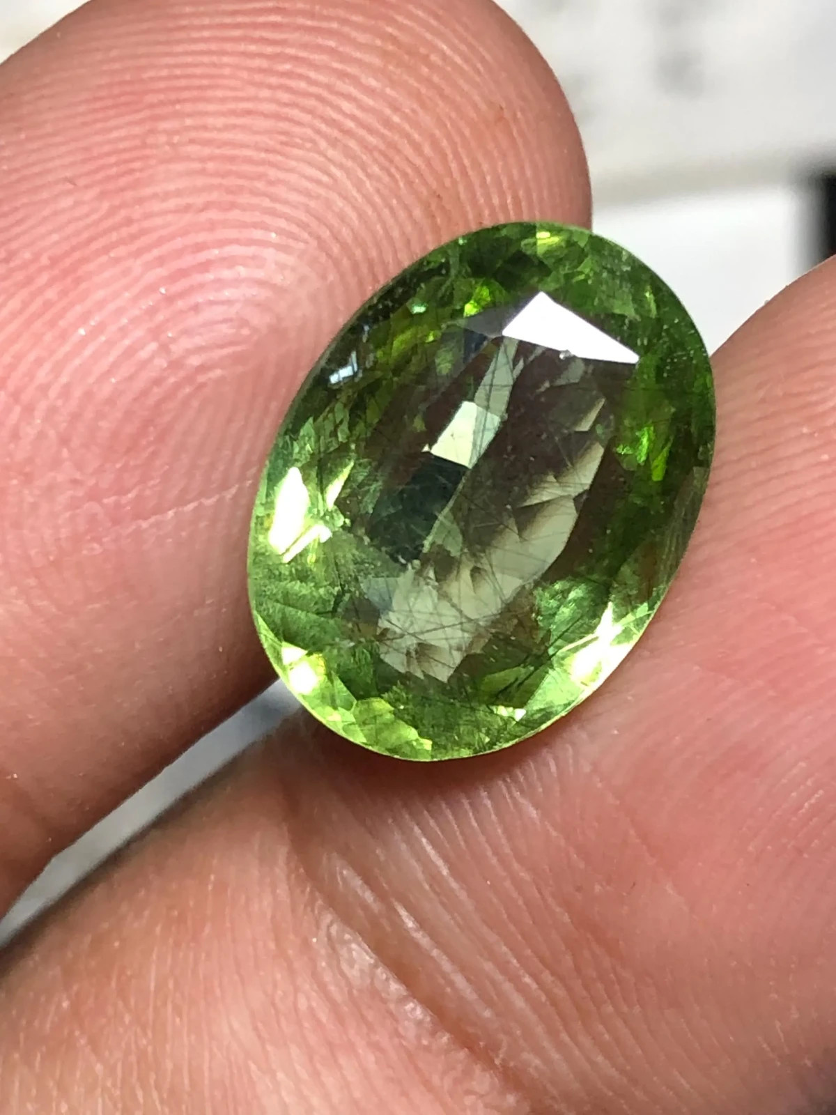 Large Natural Peridot 6.525ct Oval August Birthstone Gemstone