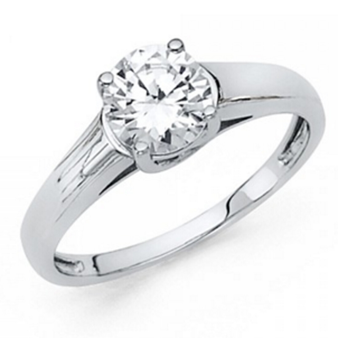 14K Solid Yellow Gold 1ct Promise Solitaire Bridal Engagement Ring Anillo de Oro