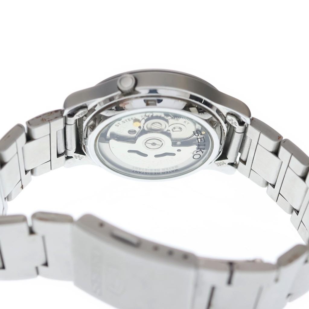 Seiko 5 SNK809K1 Automatic Mens Watch Black Dial Exhibition Caseback Silver