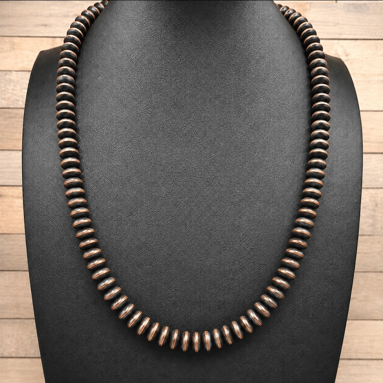 Southwestern 8mm Solid Copper Saucer Navajo Pearls Necklace 19-21” Adjustable