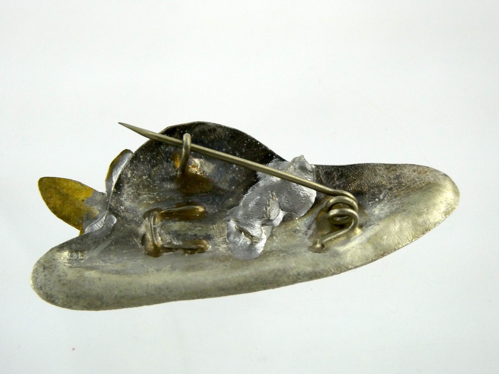 Vintage Handmade Sterling Silver Multi Gemstone Hat Pin or Brooch 925 6g 2 Inch