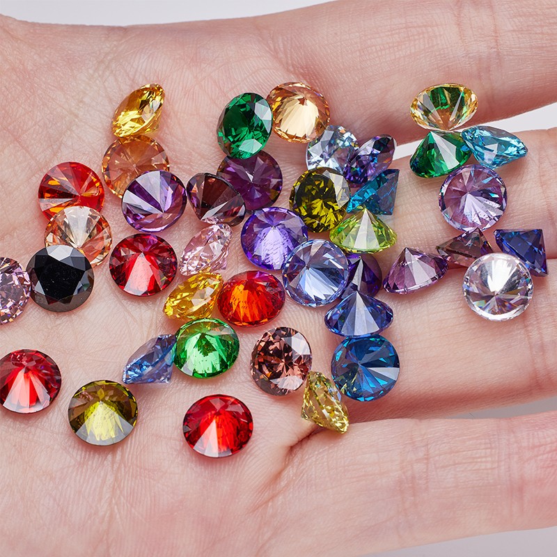 3mm~15mm Round Multicolor Loose Cubic Zirconia 5A CZ Stone Gemstone for Jewelry