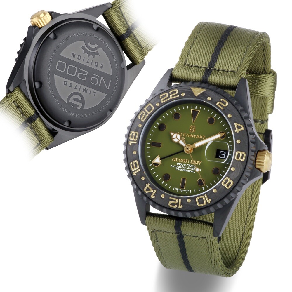 Steinhart Ocean One GMT Military Ceramic Bezel 300M 42MM Limited Edition 2xStrap