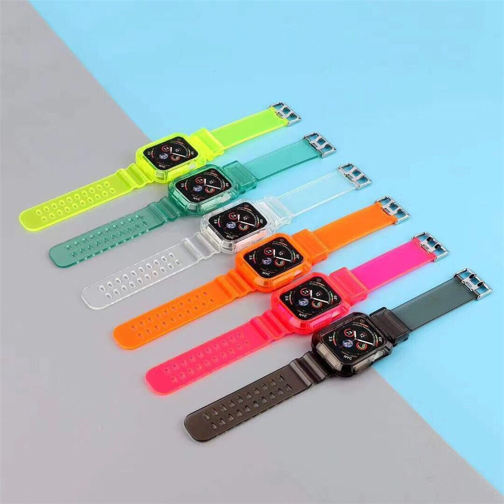 Red TPU Sport Band Strap Case for Apple Watch Series 9 8 7 6 5 4 SE 38/45mm