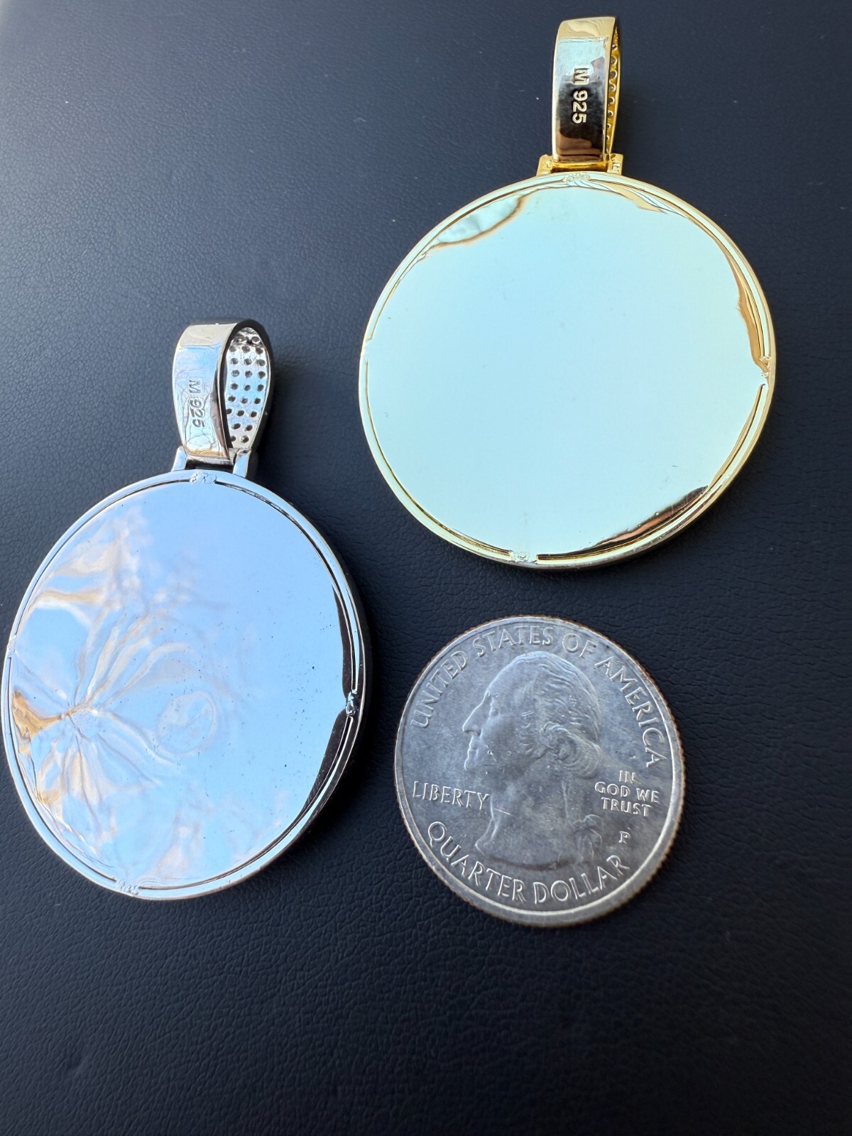 MOISSANITE Virgin Mary Round Medallion Pendant Real 925 Silver / Gold Necklace