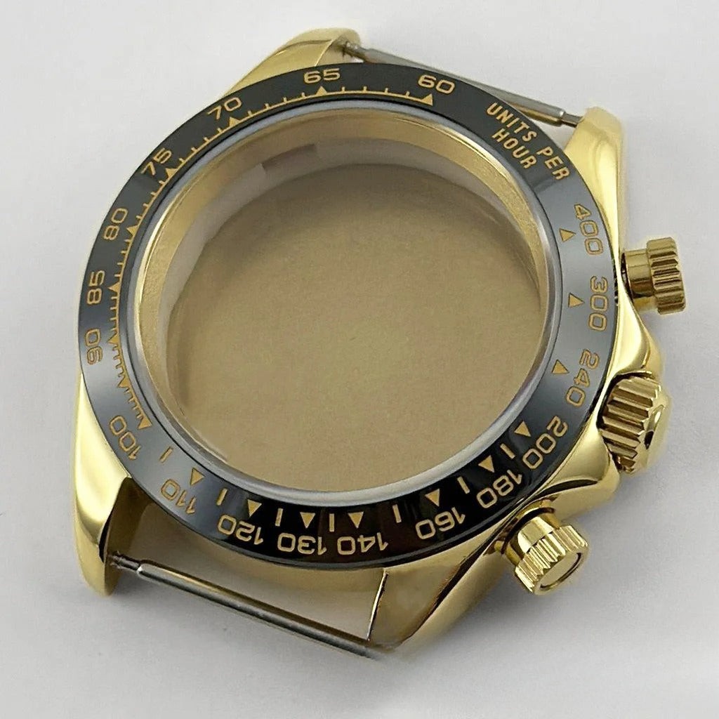 Daytona 40mm Mens Watch Steel Case for Daytona VK63 VK64 Case Fits 20mm Strap
