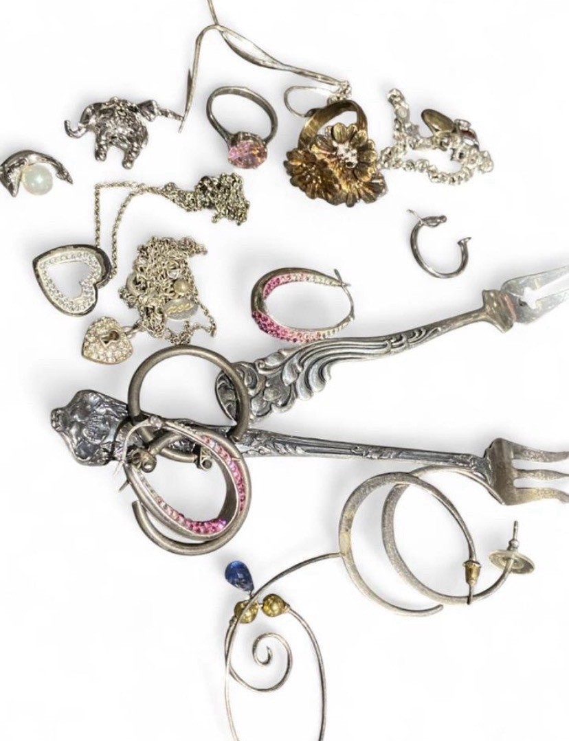 Mixed 925 Sterling Silver Jewelry Lot Necklace Pendant Ring Earrings etc